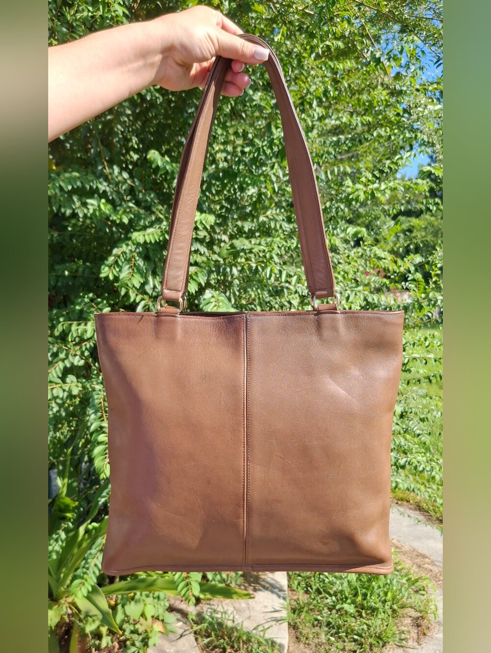 VTG 70's Coach Glove-Tanned Leather Cashin Carry Slim Tote Skinny Tote #9546 - Picture 6 of 14